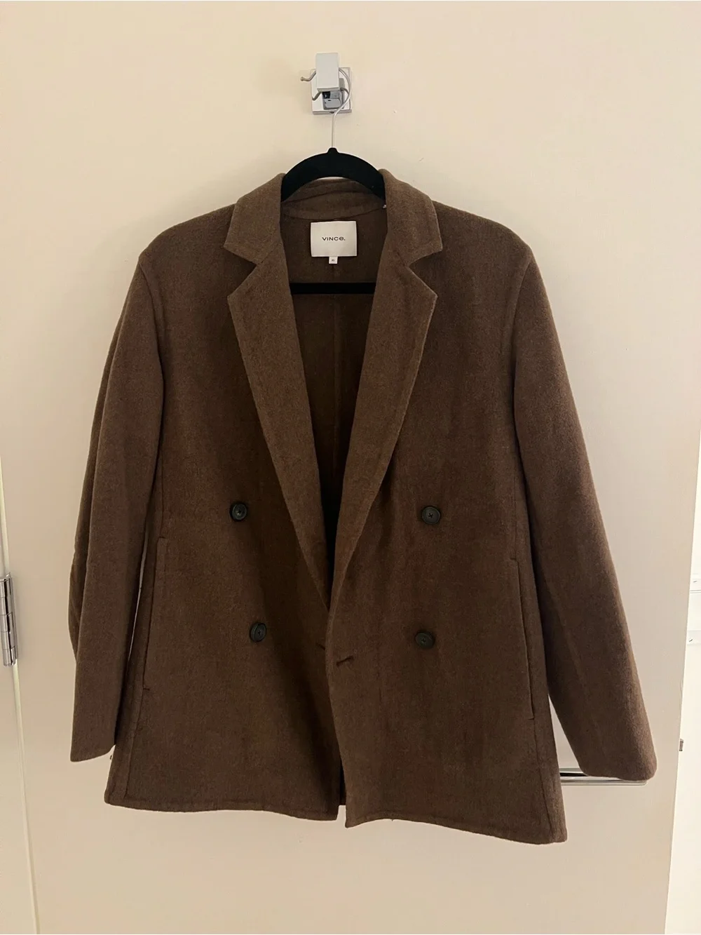 Vince Brown Wool Double Breasted Coat